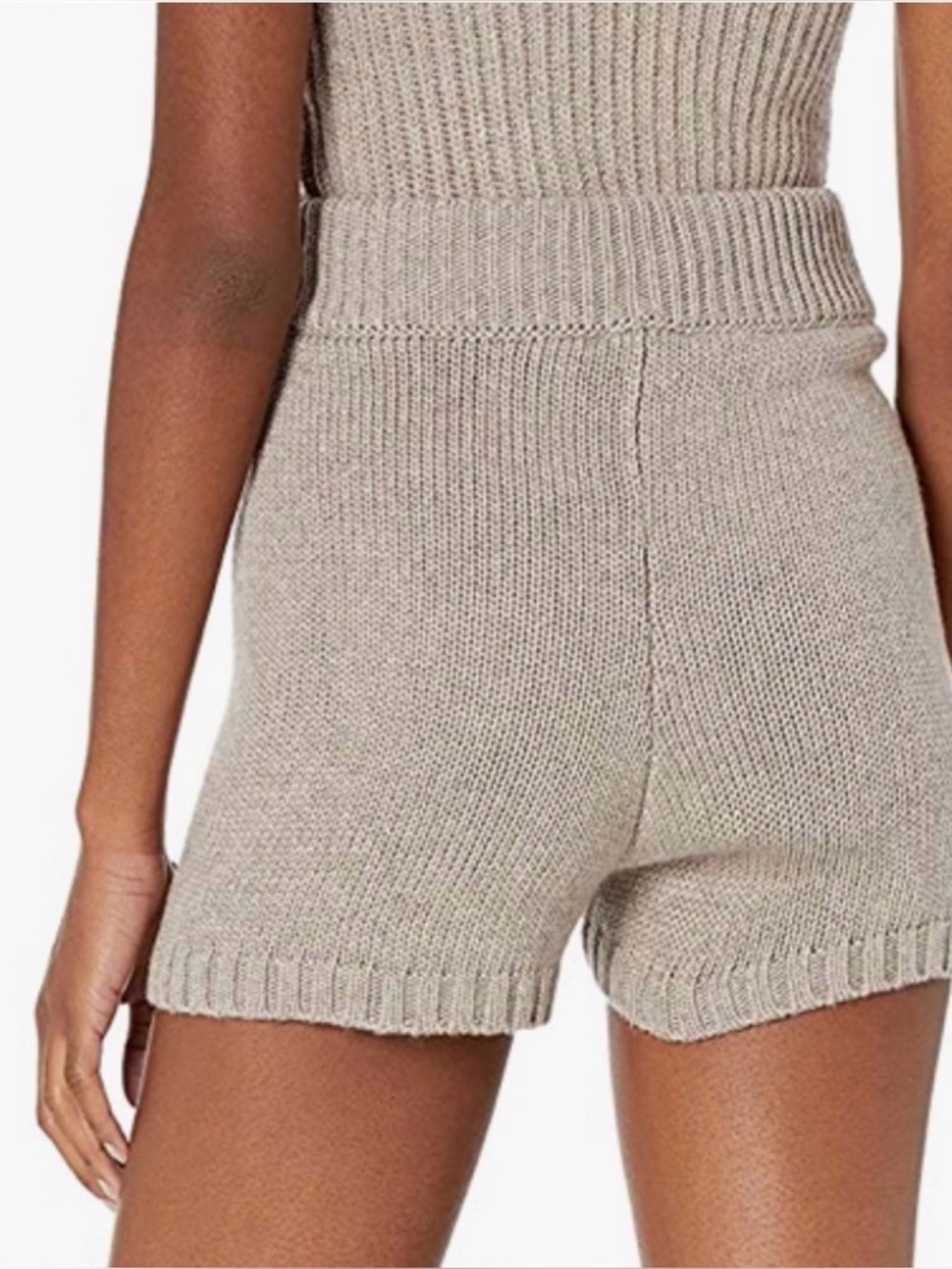 NWT The Drop Adrienne Pull-On Knit Shorts Heather Mushroom XL (Khaite Inspo) - Picture 2 of 3